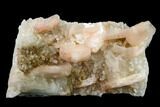 Peach Stilbite Crystals on Chalcedony - India #135822-1